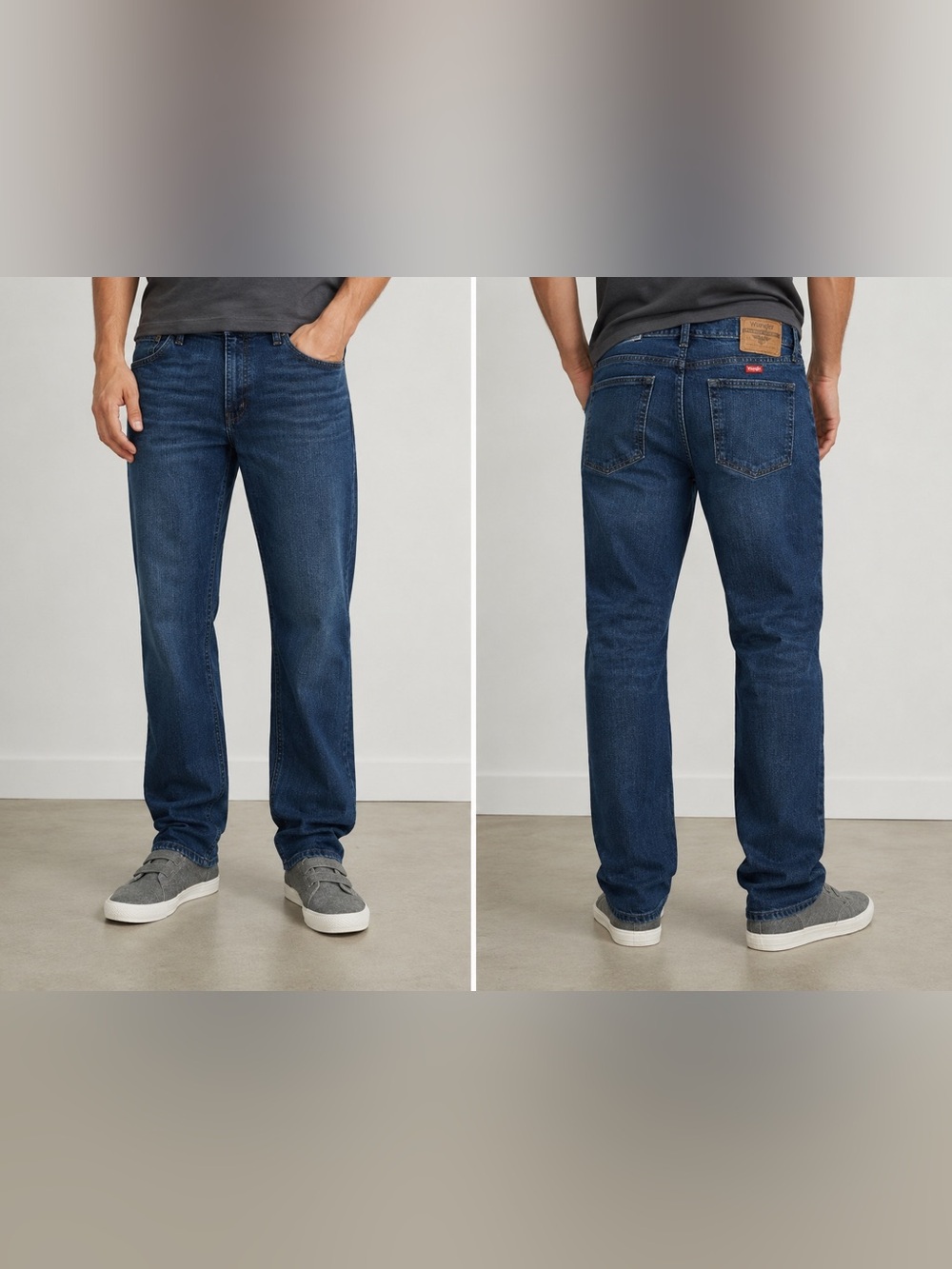 WRANGLER Men’s Retro Streetwear Dark Blue Straight-Leg Jeans Sz 44x30